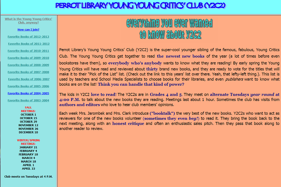 Perrot Library Young Young Critics' Club (Y2C2)